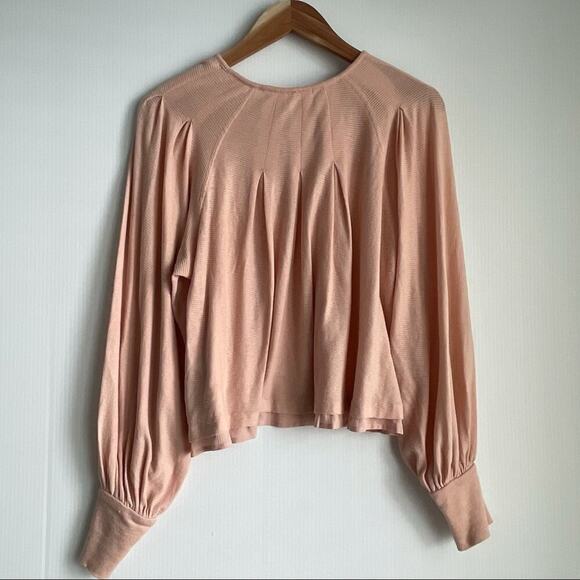 Free People Billie ribbed layered top xs peach/light pink - Picture 8 of 11